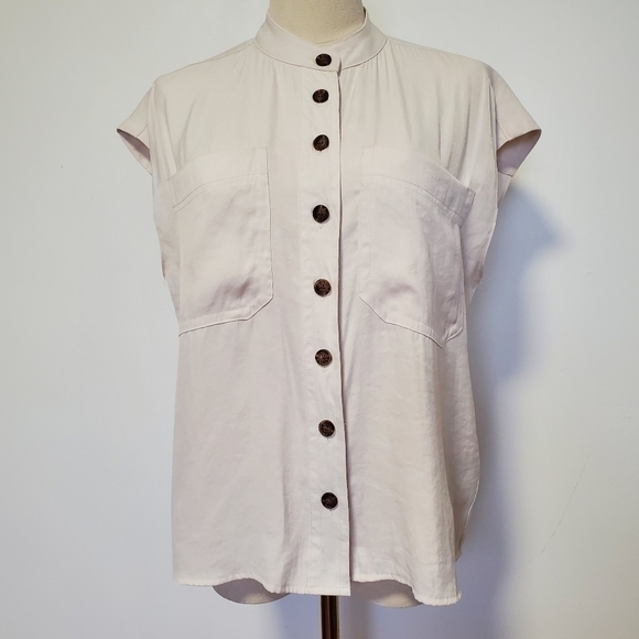 NWT Joie Button up Short Sleeve Top - Picture 2 of 7